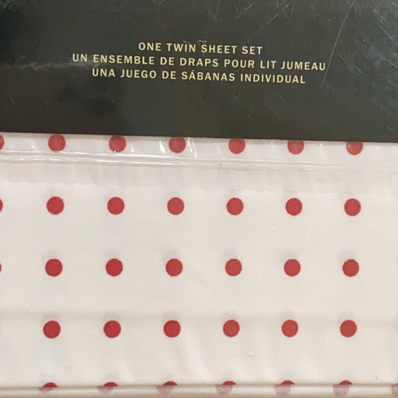Lauren Ralph Lauren one twin sheet set red polka - Picture 2 of 16